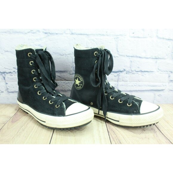 *Converse Chuck Taylor High-Rise Boot Back Zip Black Shoes Size 11.5 Inches - Picture 3 of 9